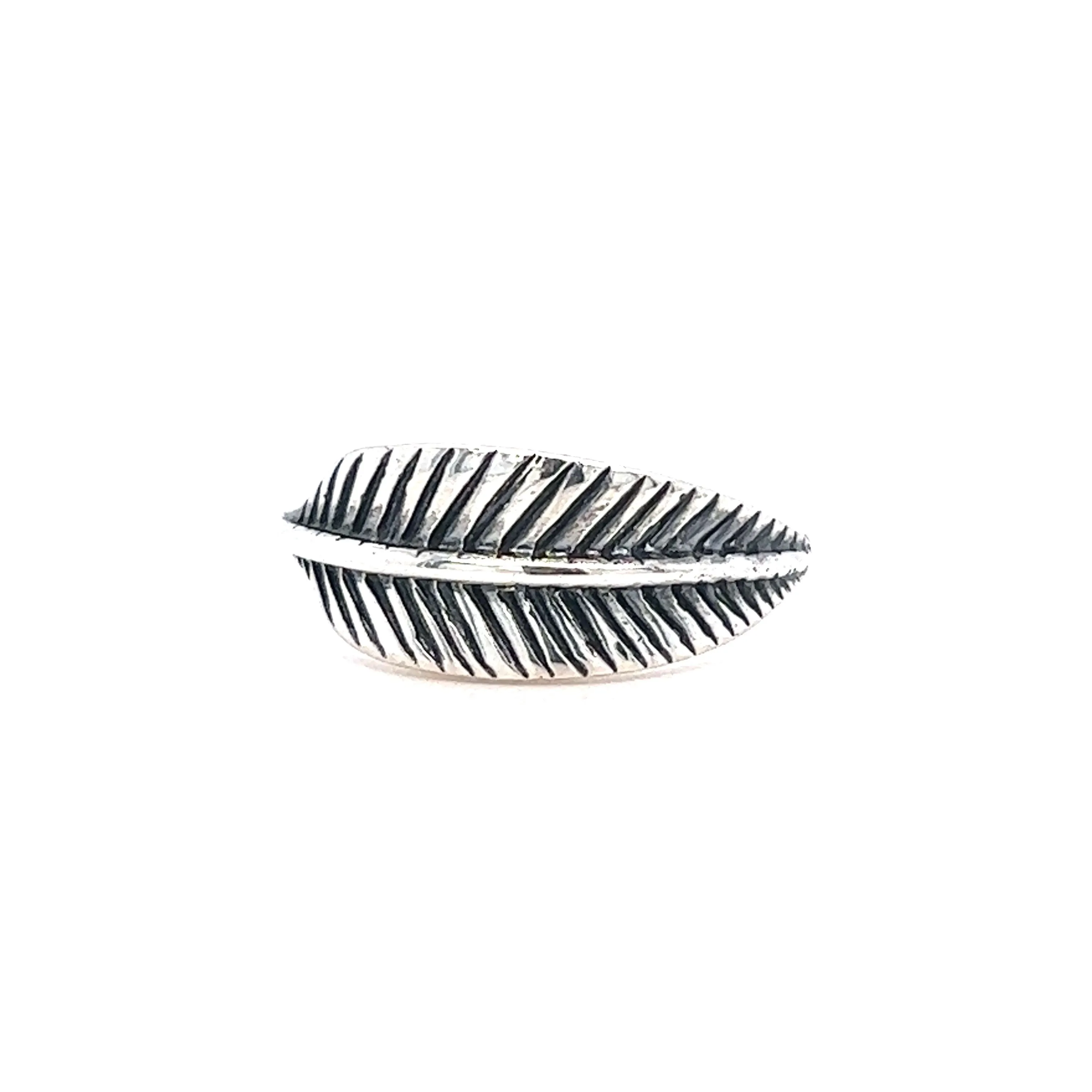 Oxidized Feather Ring