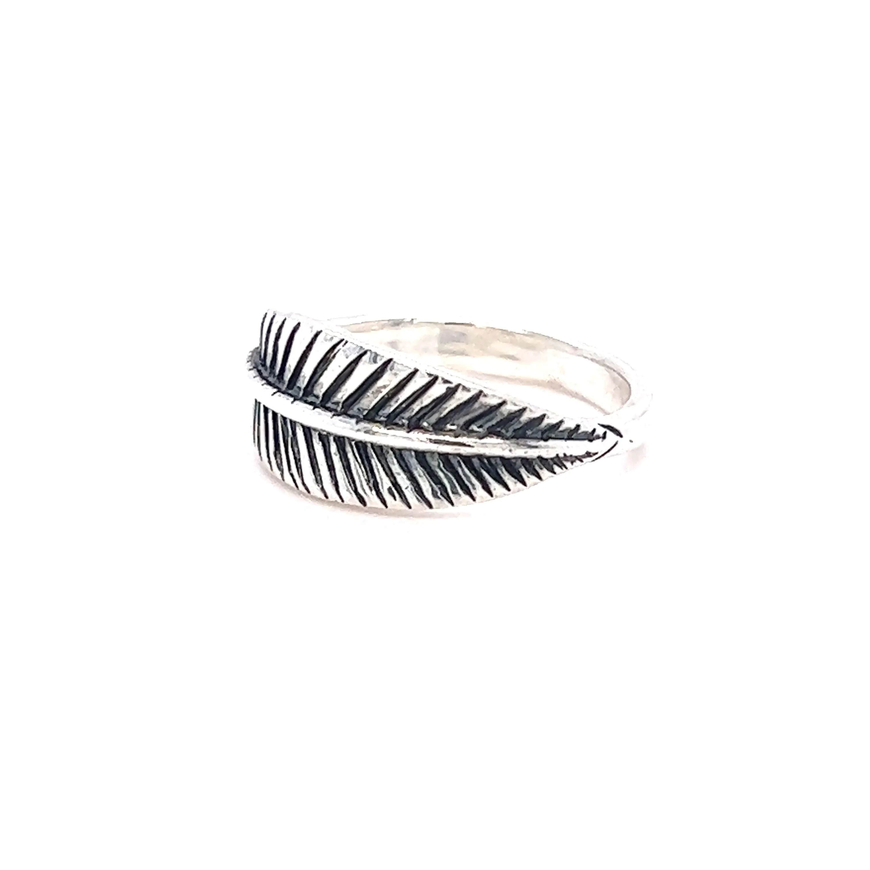 Oxidized Feather Ring