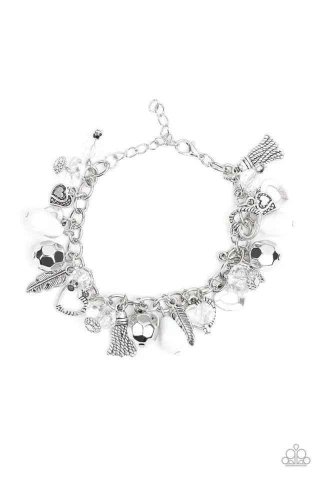 Paparazzi Bracelet ~ Charmingly Romantic - White