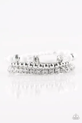 Paparazzi Bracelet ~ Modestly Madonna - White