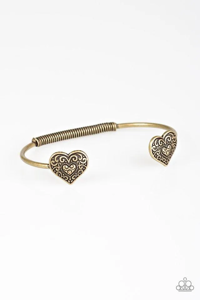 Paparazzi Bracelet ~ Tenderhearted - Brass