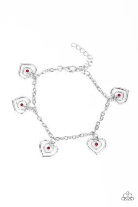 Paparazzi Bracelet ~ Unbreakable Hearts - Red