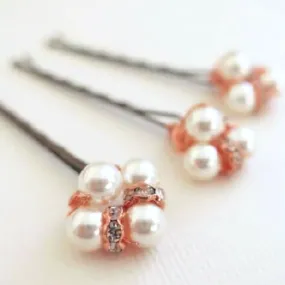 Pearl Hair Pins Set Bouquet