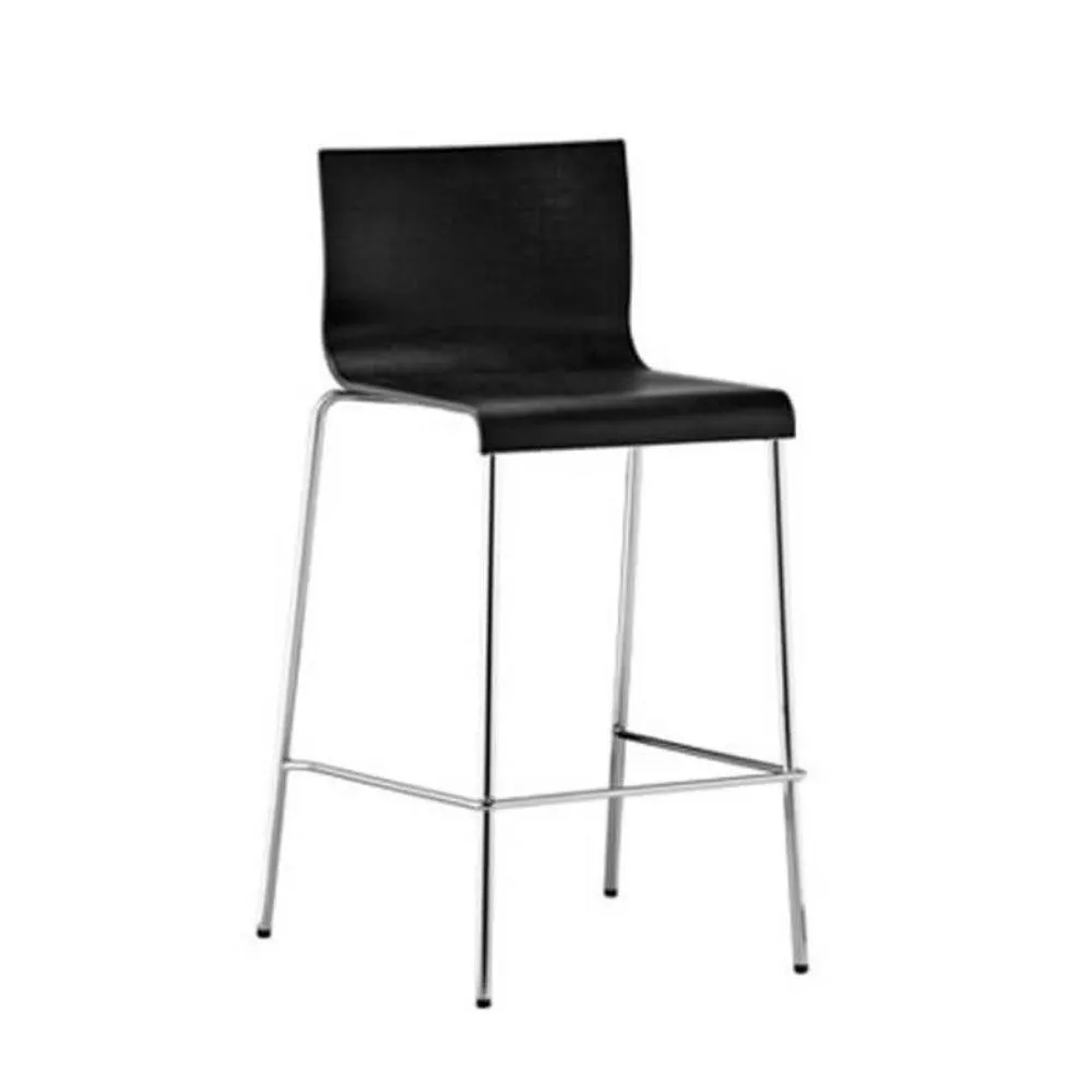 Pedrali Kuadra 1332 stackable wooden stool with seat H.67 cm.