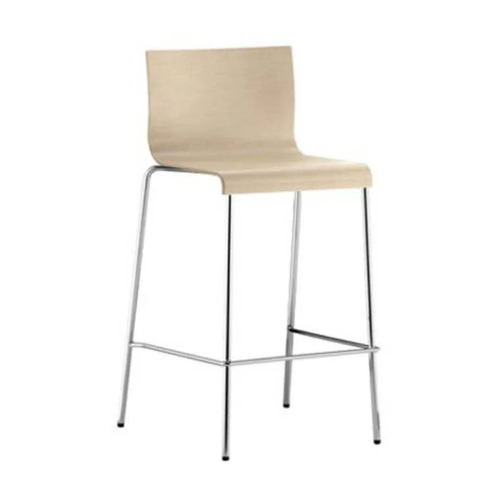 Pedrali Kuadra 1332 stackable wooden stool with seat H.67 cm.