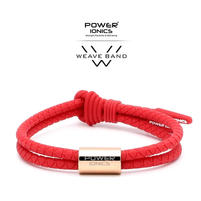 Power Ionics WEAVE BAND Unisex Waterproof Ions and Germanium Sports Fashion Bracelet Free Lettering Gifts