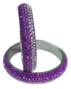 Purple Ombre Crystal Shaded Bangle Set