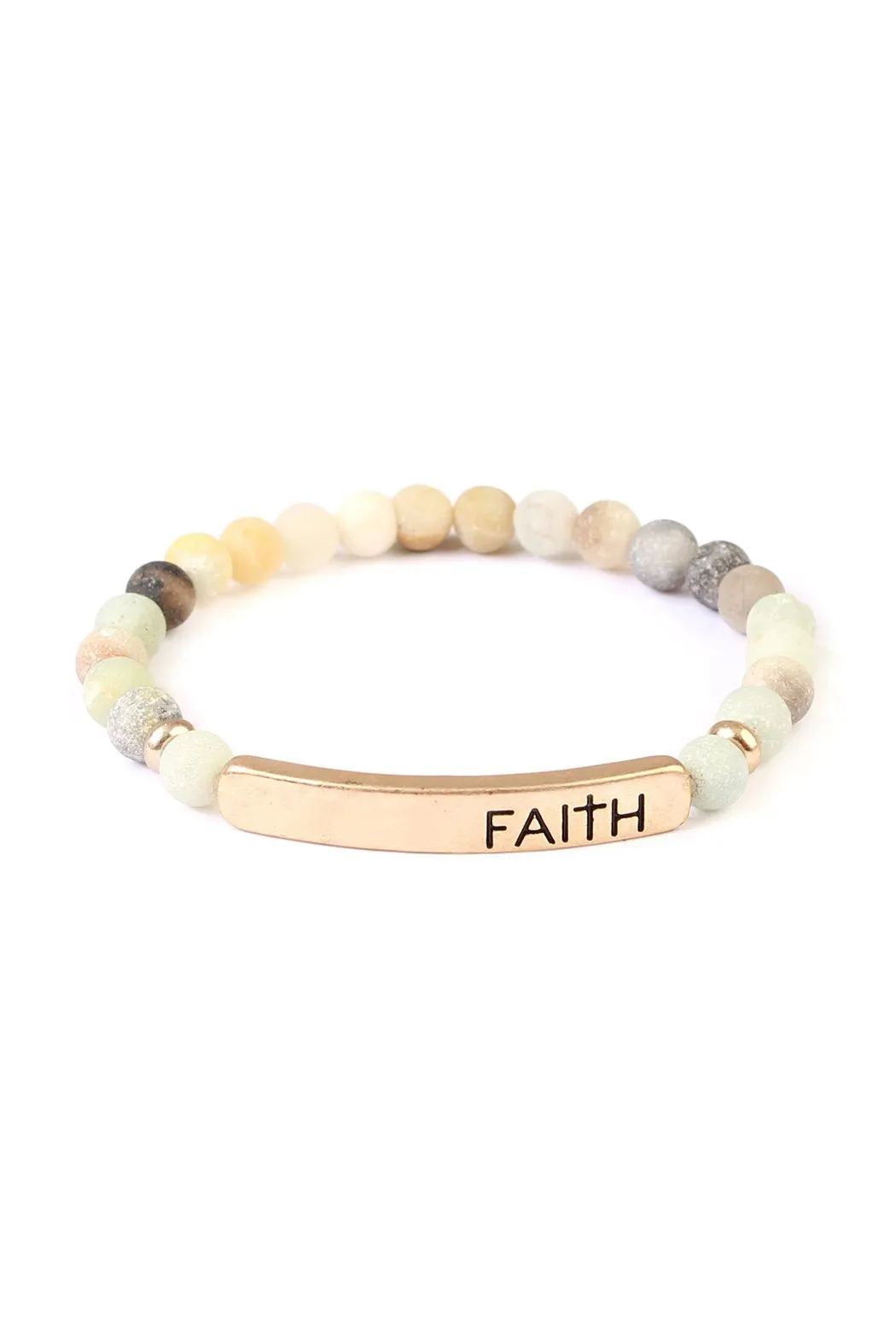 "Faith" Natural Stone Stretch Bracelet