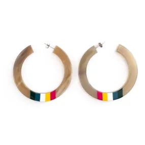 Rainbow Horn Hoop Earrings-Sunshine Tienda