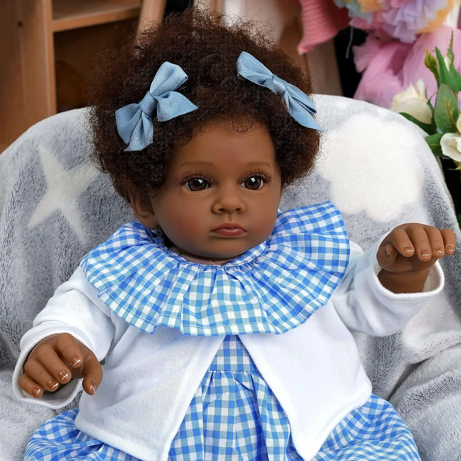 Reborn Flesh tone Black Baby Doll - Shania