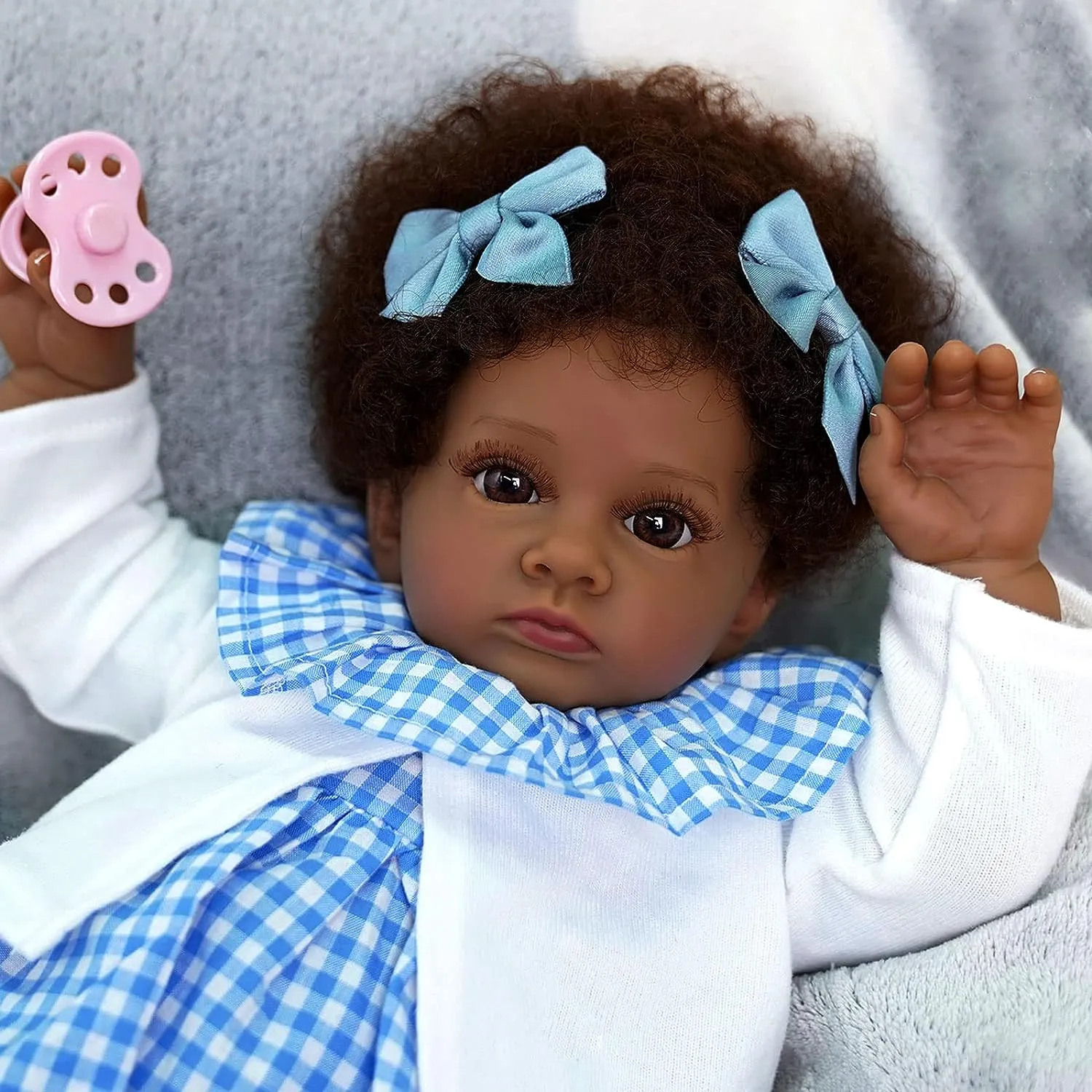 Reborn Flesh tone Black Baby Doll - Shania