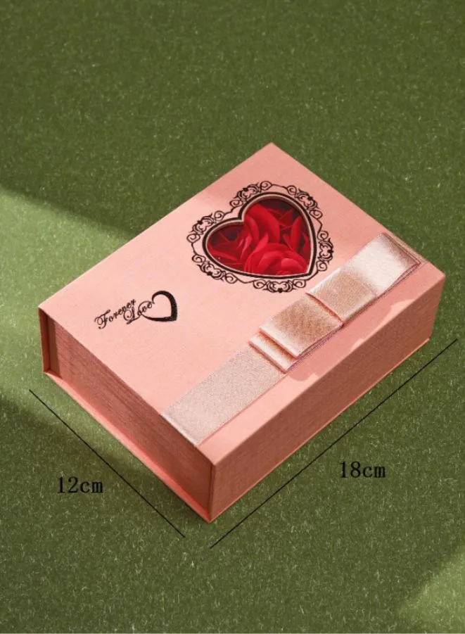 Romantic Valentine's Day Gift Box, Rose-themed Jewelry Packaging Box for Rings, Bracelets, and Necklaces – Perfect Surprise for Valentine, Mother's Day and Anniversary (Without Necklace)