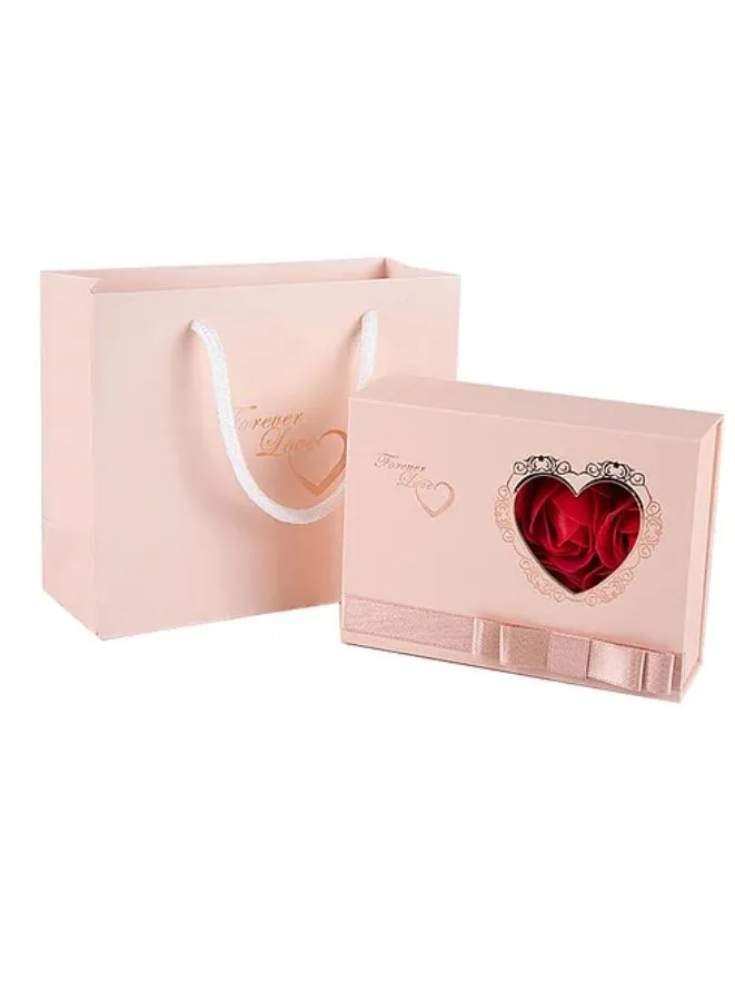 Romantic Valentine's Day Gift Box, Rose-themed Jewelry Packaging Box for Rings, Bracelets, and Necklaces – Perfect Surprise for Valentine, Mother's Day and Anniversary (Without Necklace)