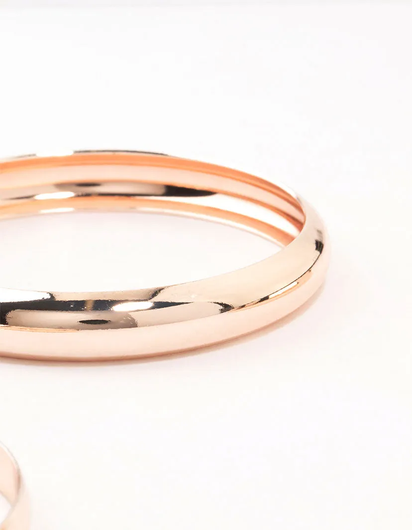 Rose Gold Plated Classic Medium Smooth Bangles