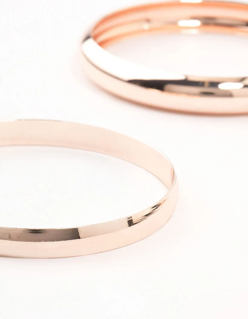 Rose Gold Plated Classic Medium Smooth Bangles