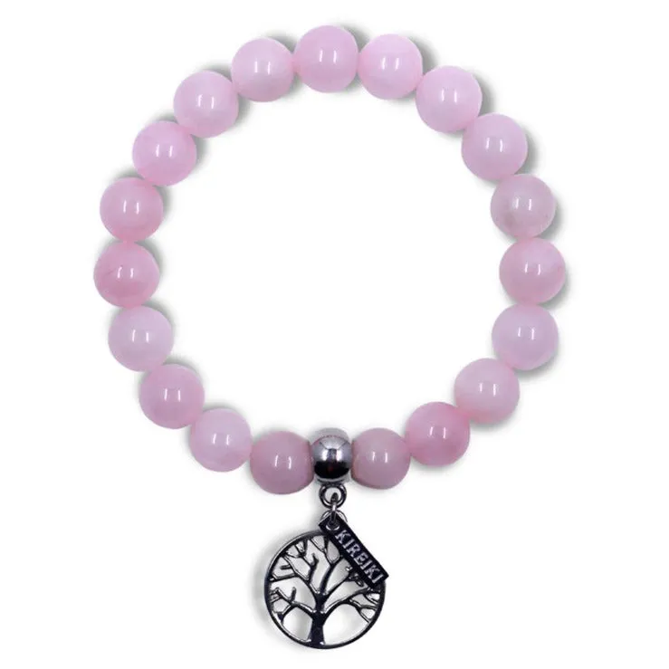 Rose Quartz Gemstone Love Charm Bracelet