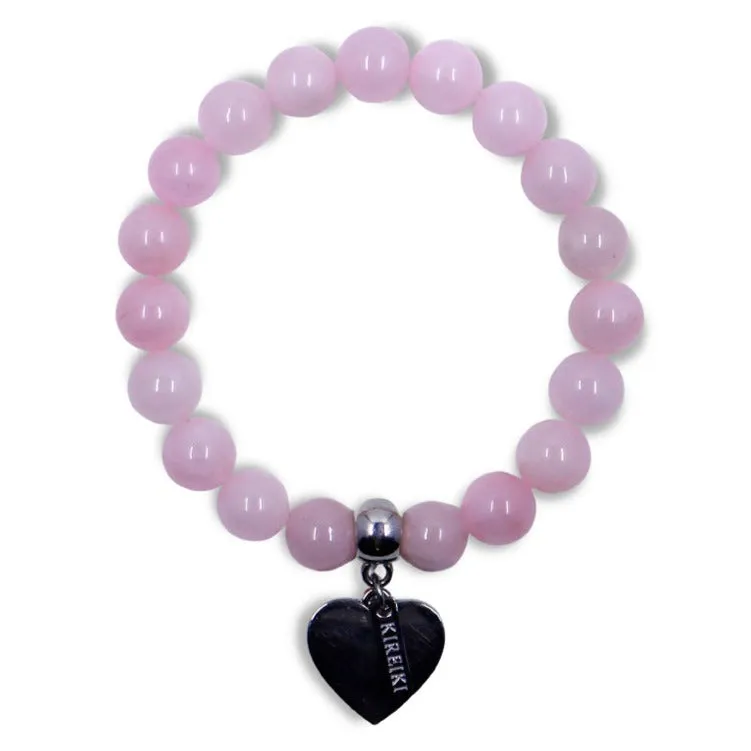 Rose Quartz Gemstone Love Charm Bracelet