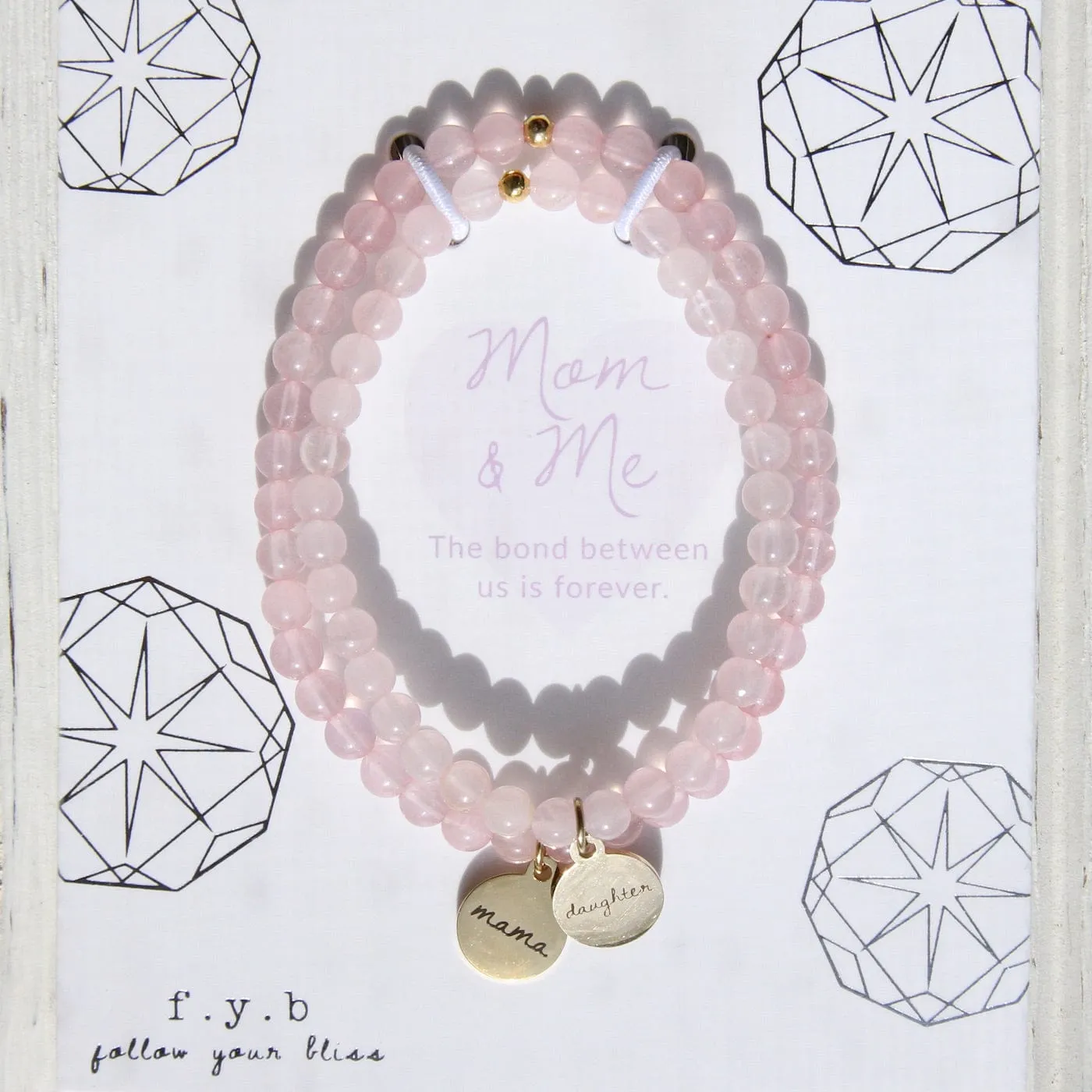 Rose Quartz Mom & Me Bracelet Set