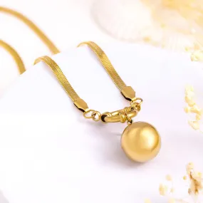 Rubans Voguish 18K Gold Plated Stainless Steel Tarnish-Free Waterproof Demi-Fine Ball Pendant Necklace