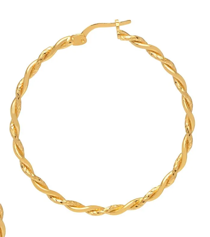 Siena Sparkle Twist Hoop Earrings - Gold