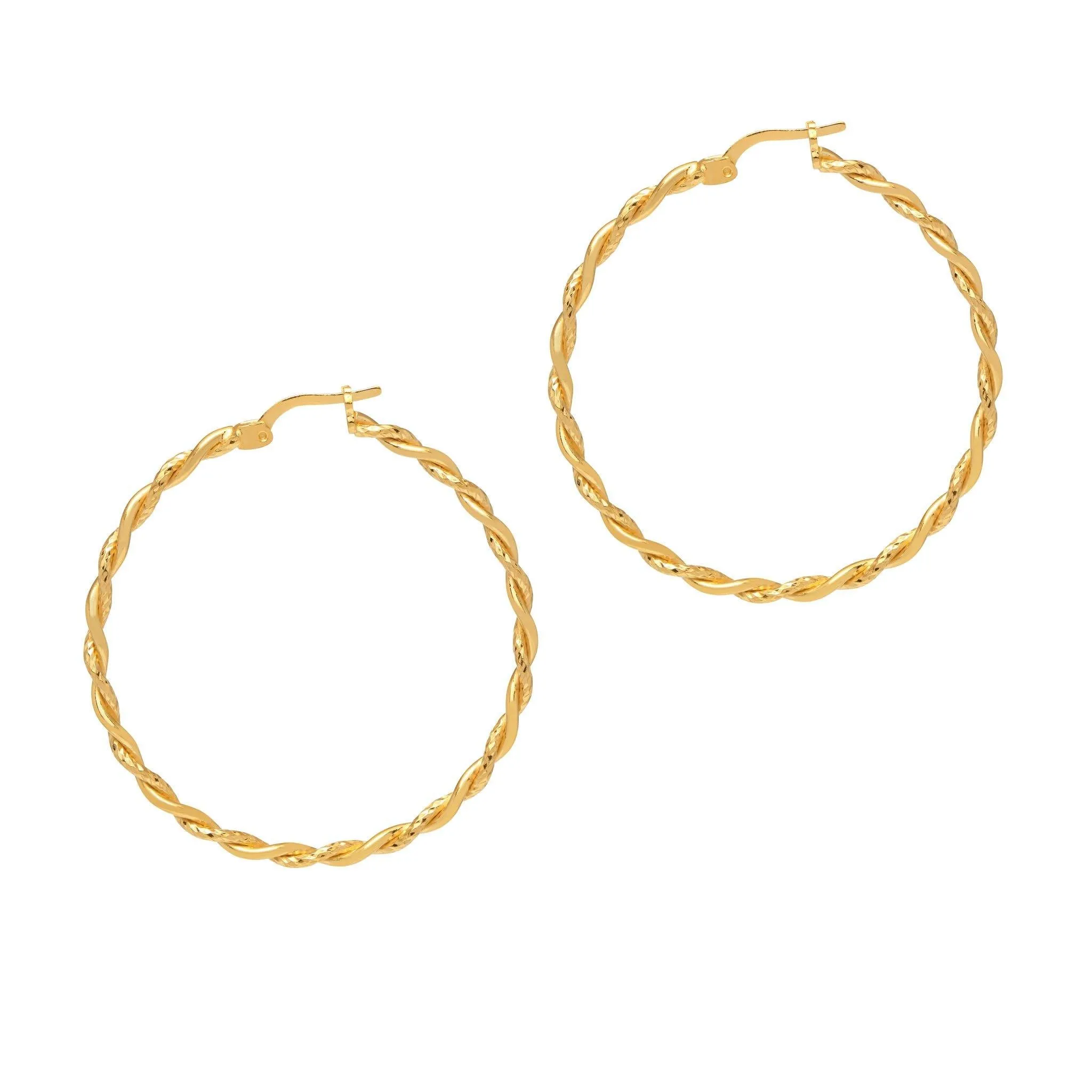 Siena Sparkle Twist Hoop Earrings - Gold