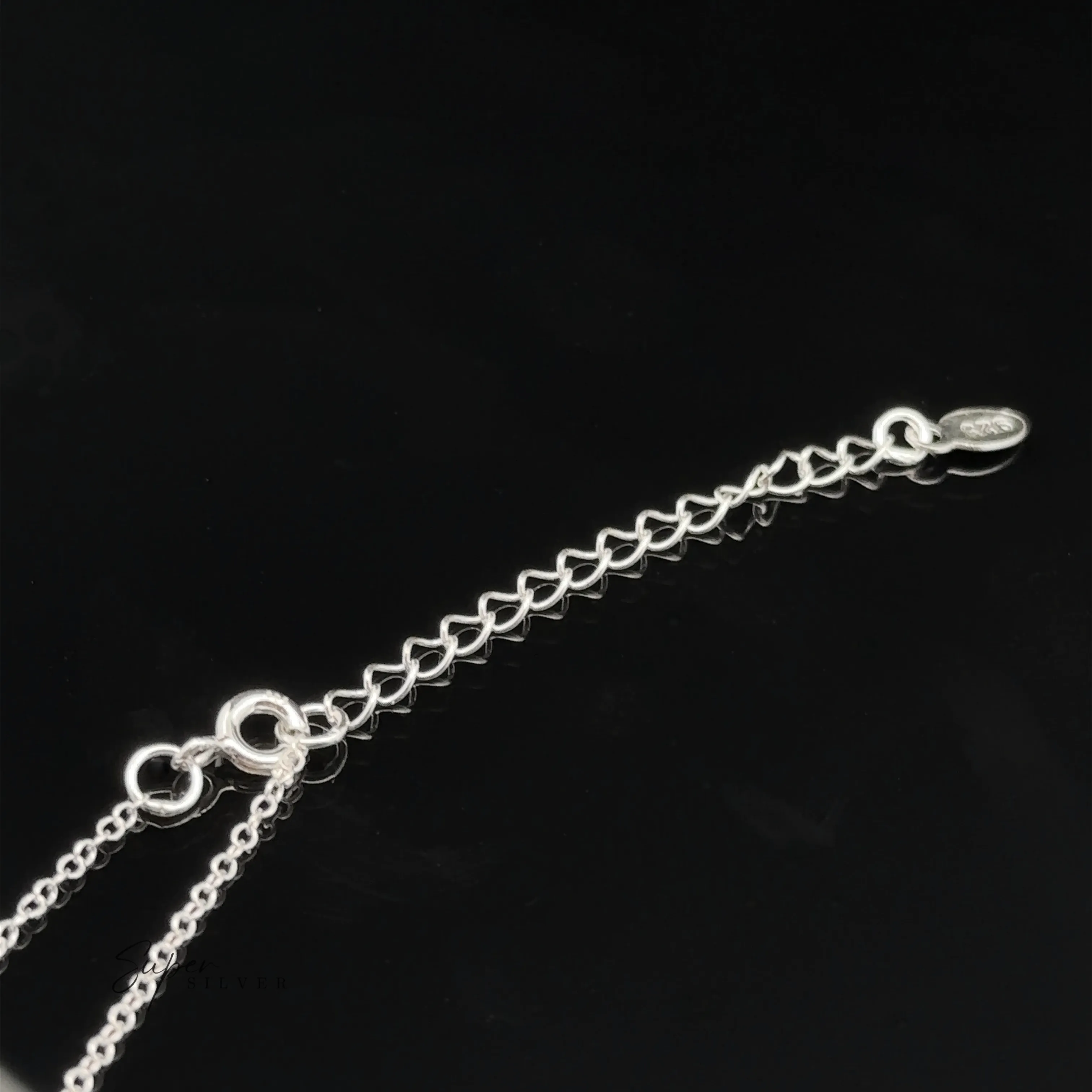 Silver Open Heart Charm Necklace