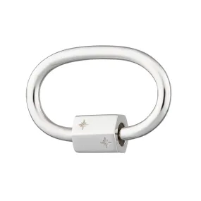 Silver Oval Carabiner Charm Lock