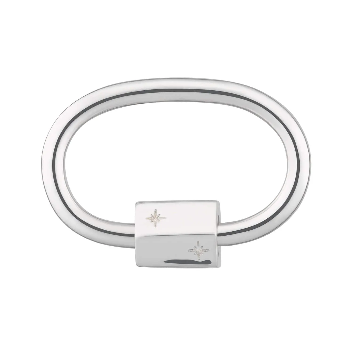 Silver Oval Carabiner Charm Lock