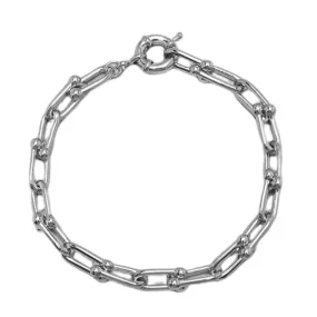 Silver Plated Ball Paperclip Chain Bracelet