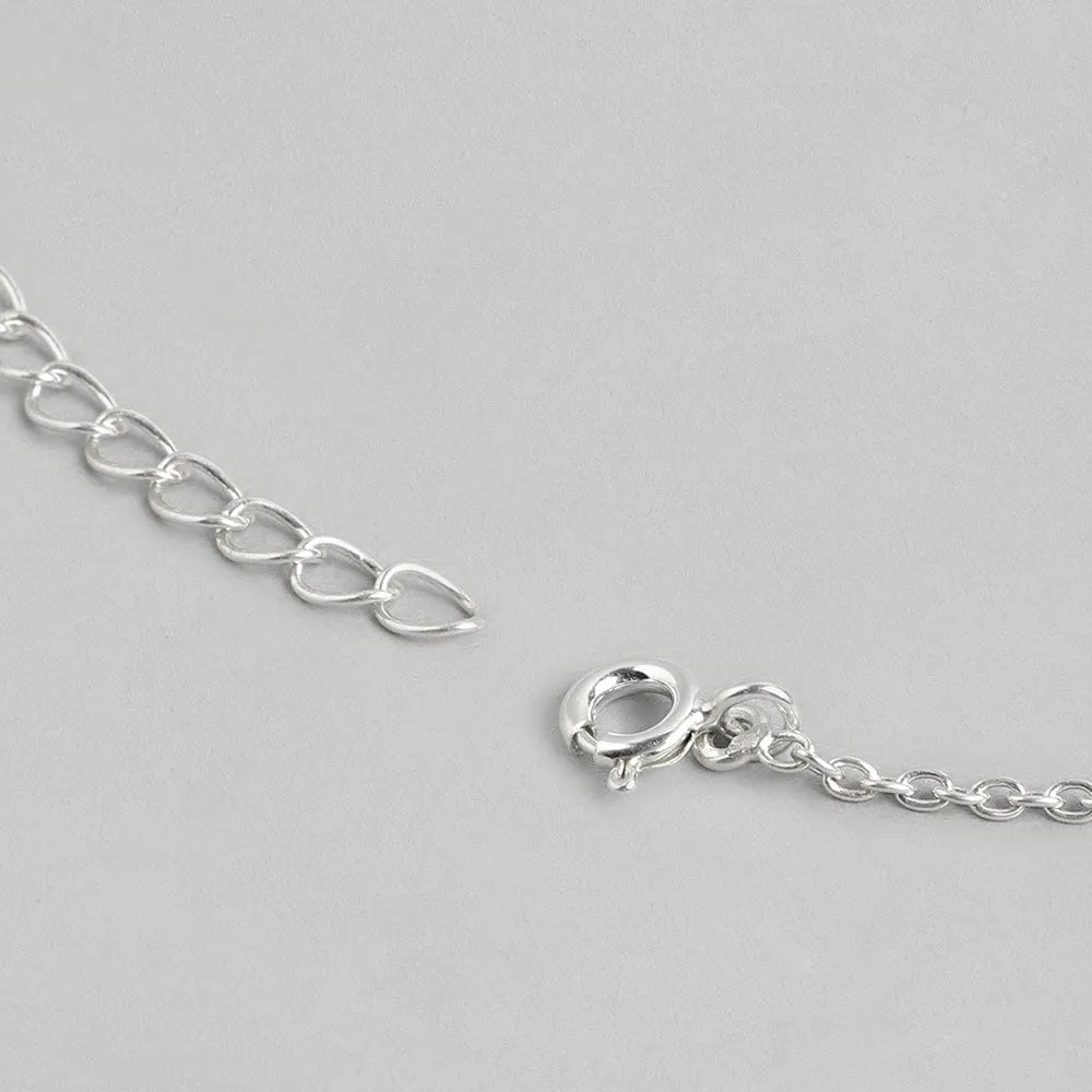 Silver Zircon Pear Necklace