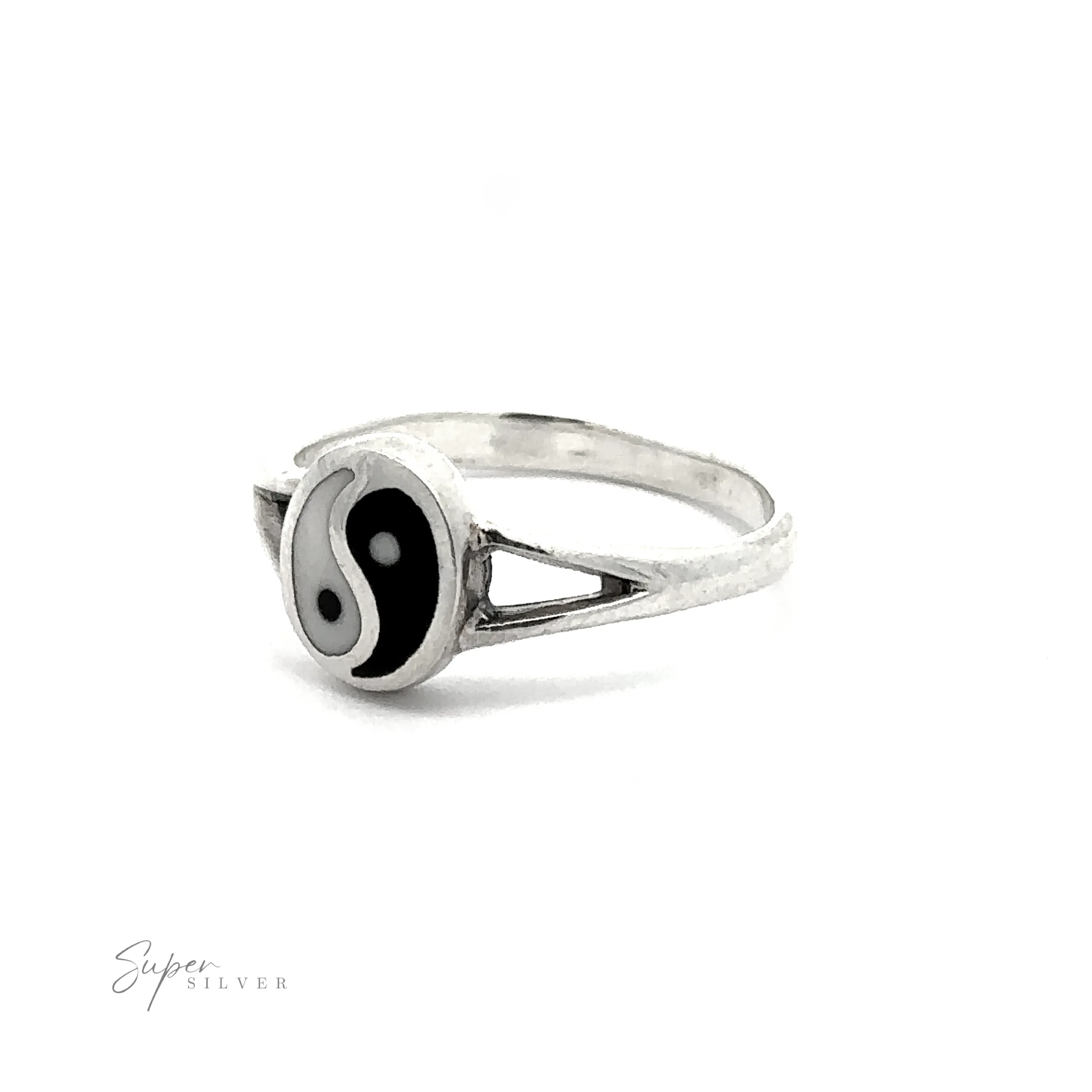 Simple Inlaid Yin-Yang Ring