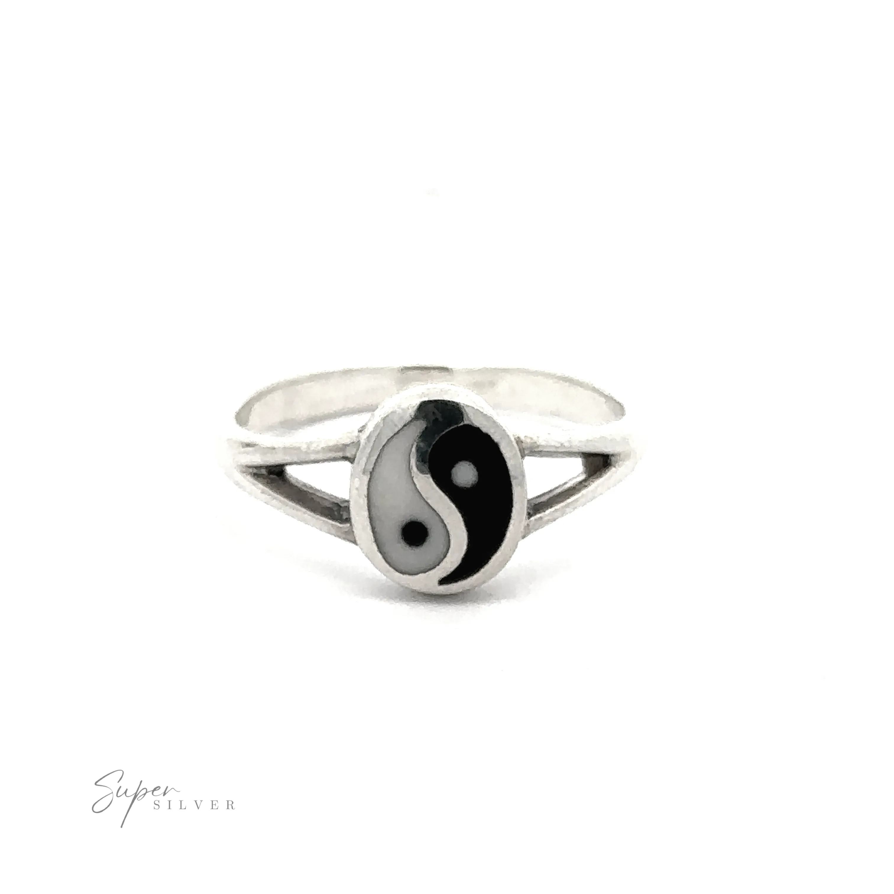 Simple Inlaid Yin-Yang Ring