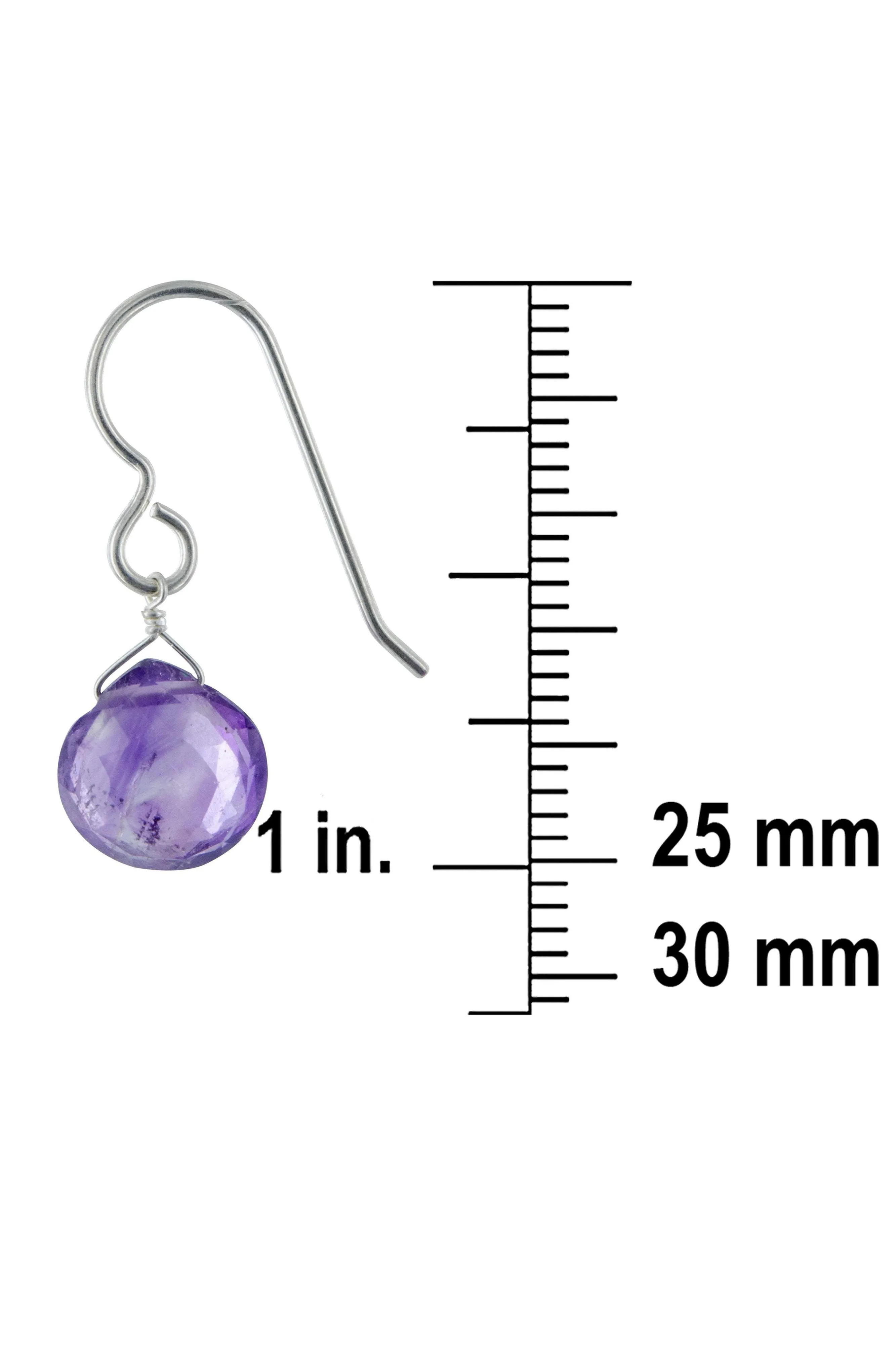 Simple Minimalist Amethyst Gemstone Earrings