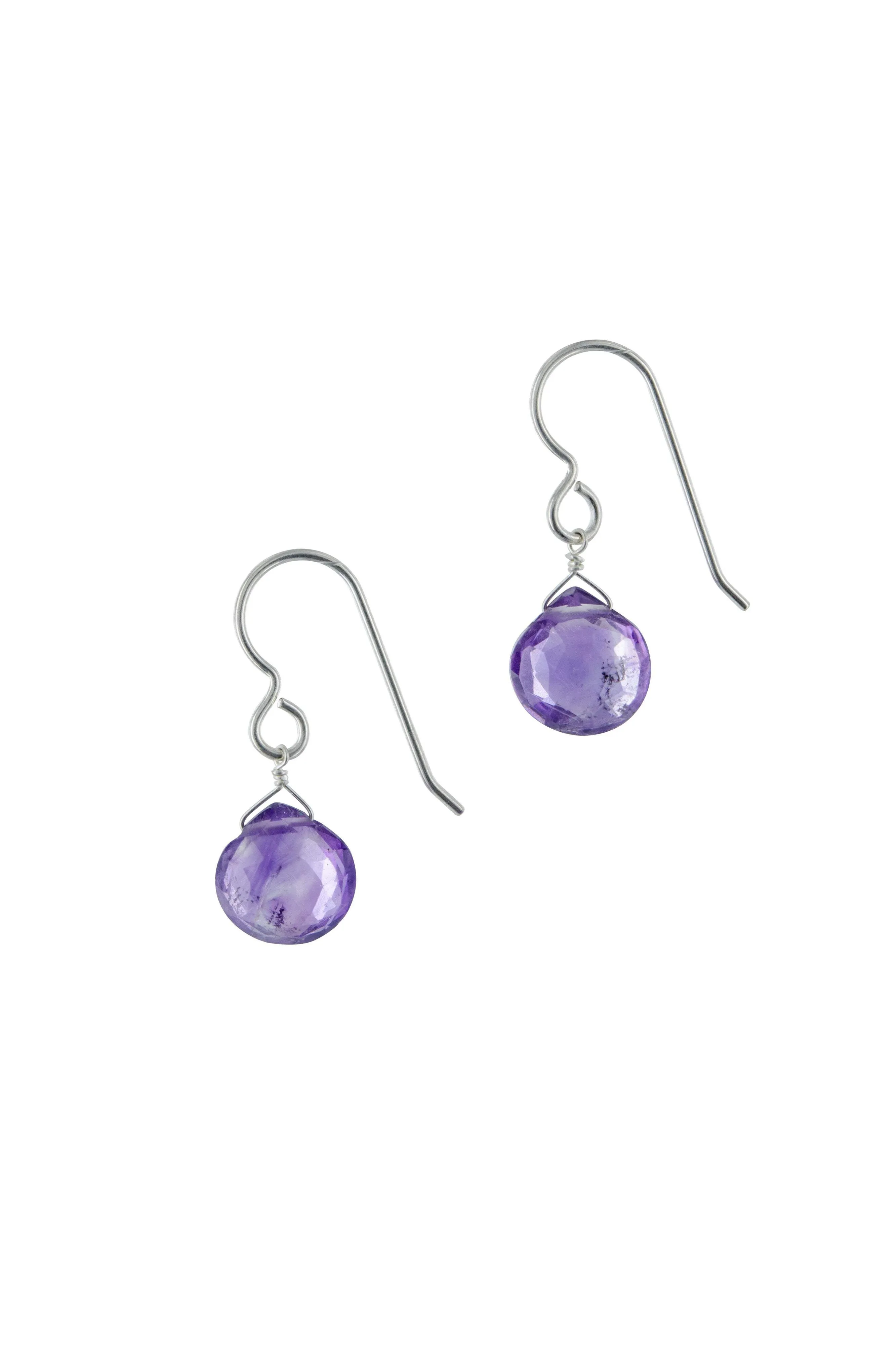 Simple Minimalist Amethyst Gemstone Earrings