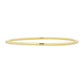 Simple Thin Stacking Bangle Bracelet, Smooth 18K Yellow Gold Plated, 2MM Round