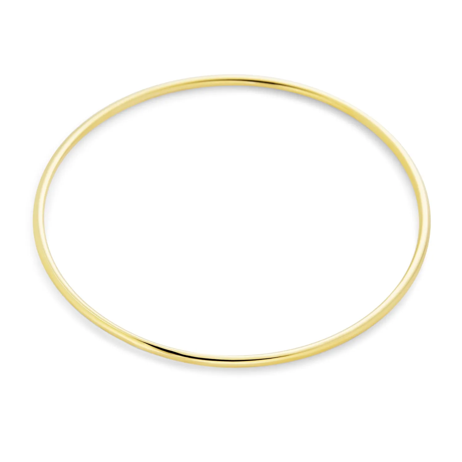 Simple Thin Stacking Bangle Bracelet, Smooth 18K Yellow Gold Plated, 2MM Round