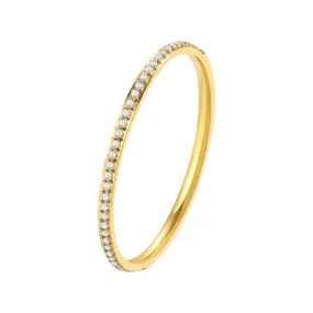 Slim Gemstone Band Ring Gold