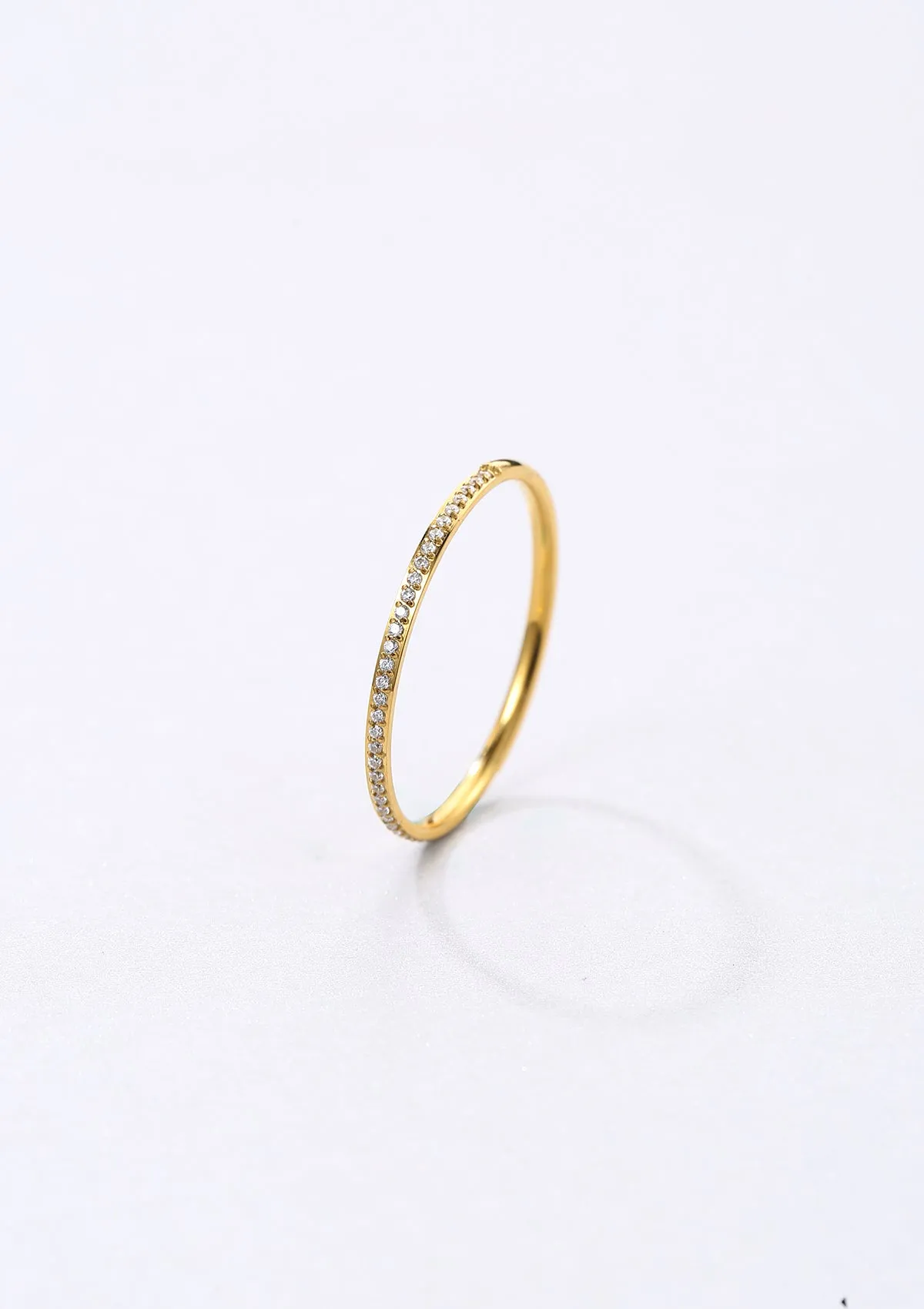 Slim Gemstone Band Ring Gold