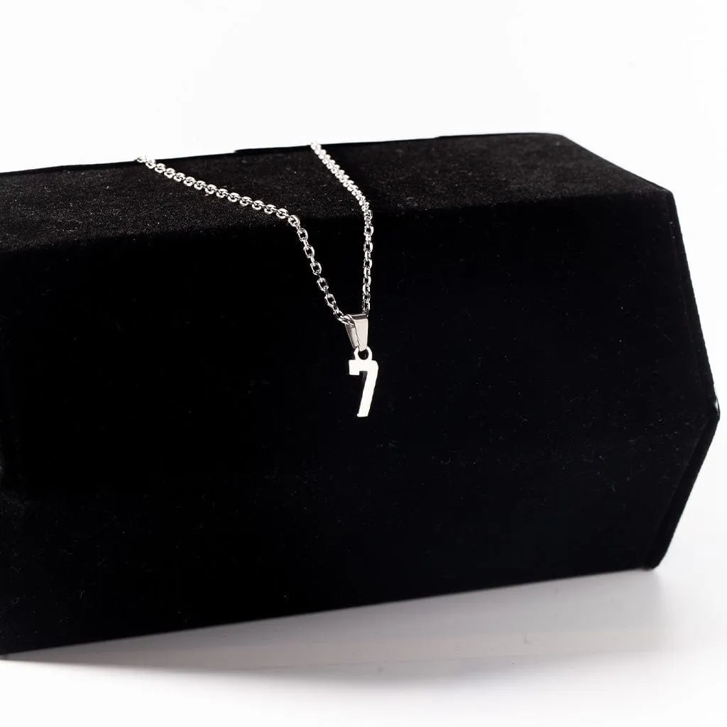 Small Number Pendant Necklace - Silver