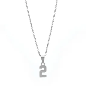 Small Number Pendant Necklace - Silver