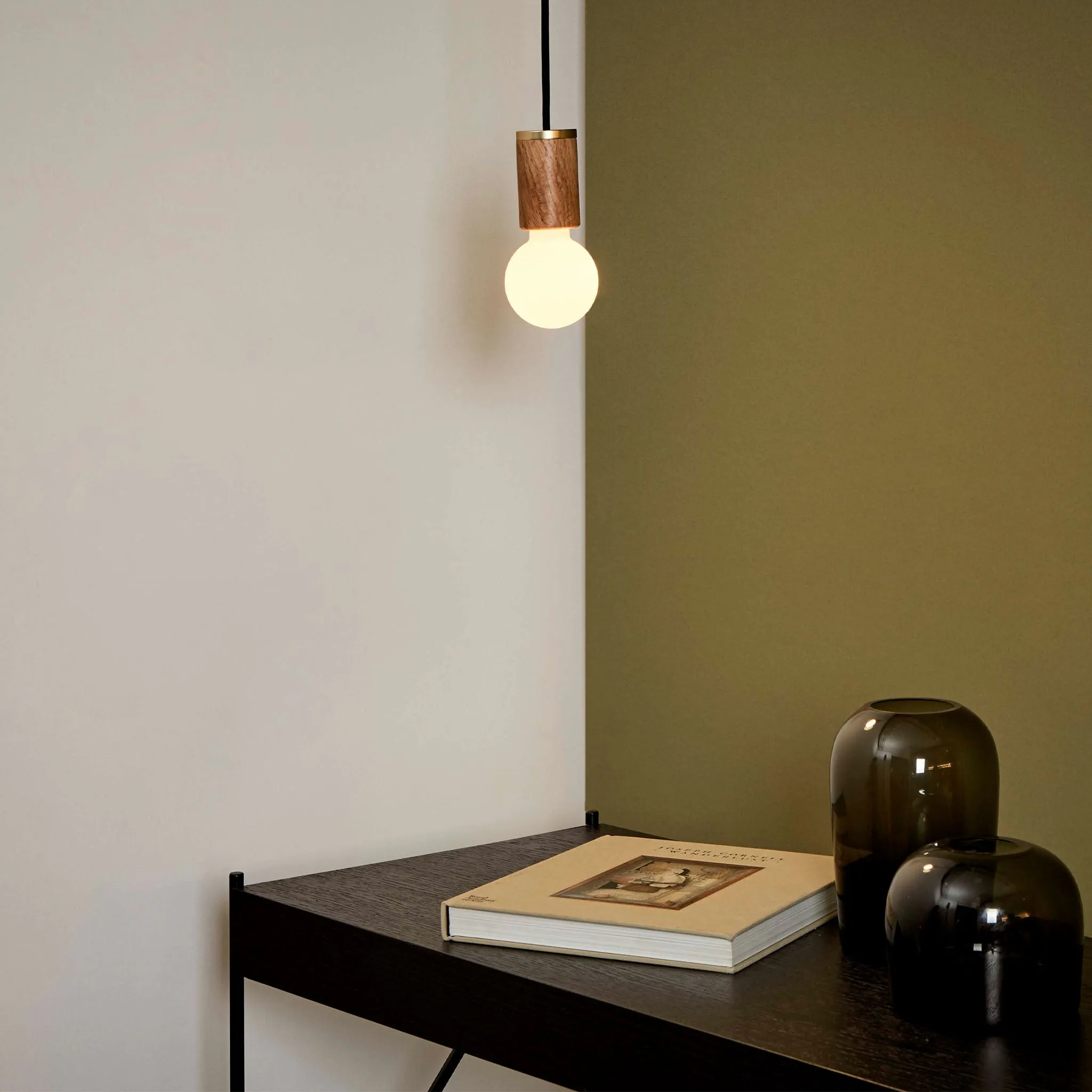 Sphere II Pendant Light in Walnut