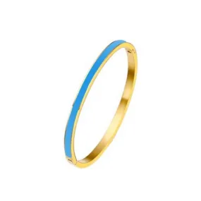 Stainless Steel Enamel 4mm Blue Bangle