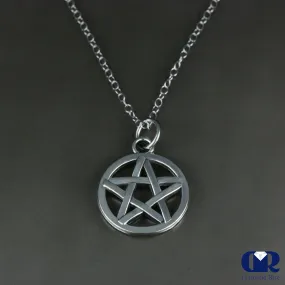 Star Pendant Necklace In Solid 10K Gold With Chain