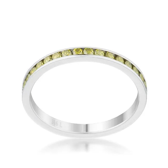 Teresa Jonquil Yellow Silver Eternity Stackable Ring | 1ct | Stainless Steel