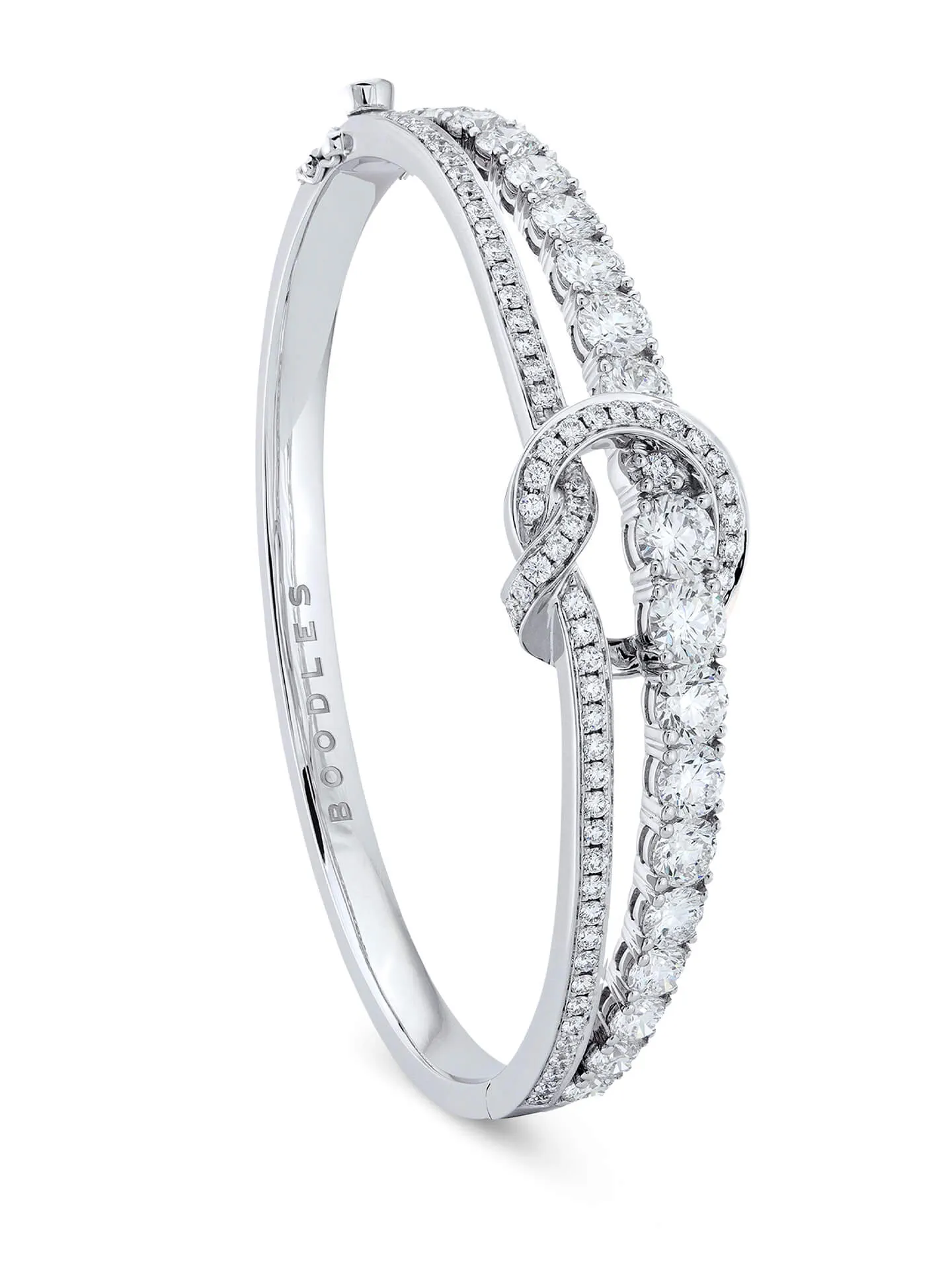 The Knot White Gold Diamond Large Bangle