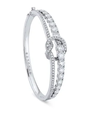 The Knot White Gold Diamond Large Bangle