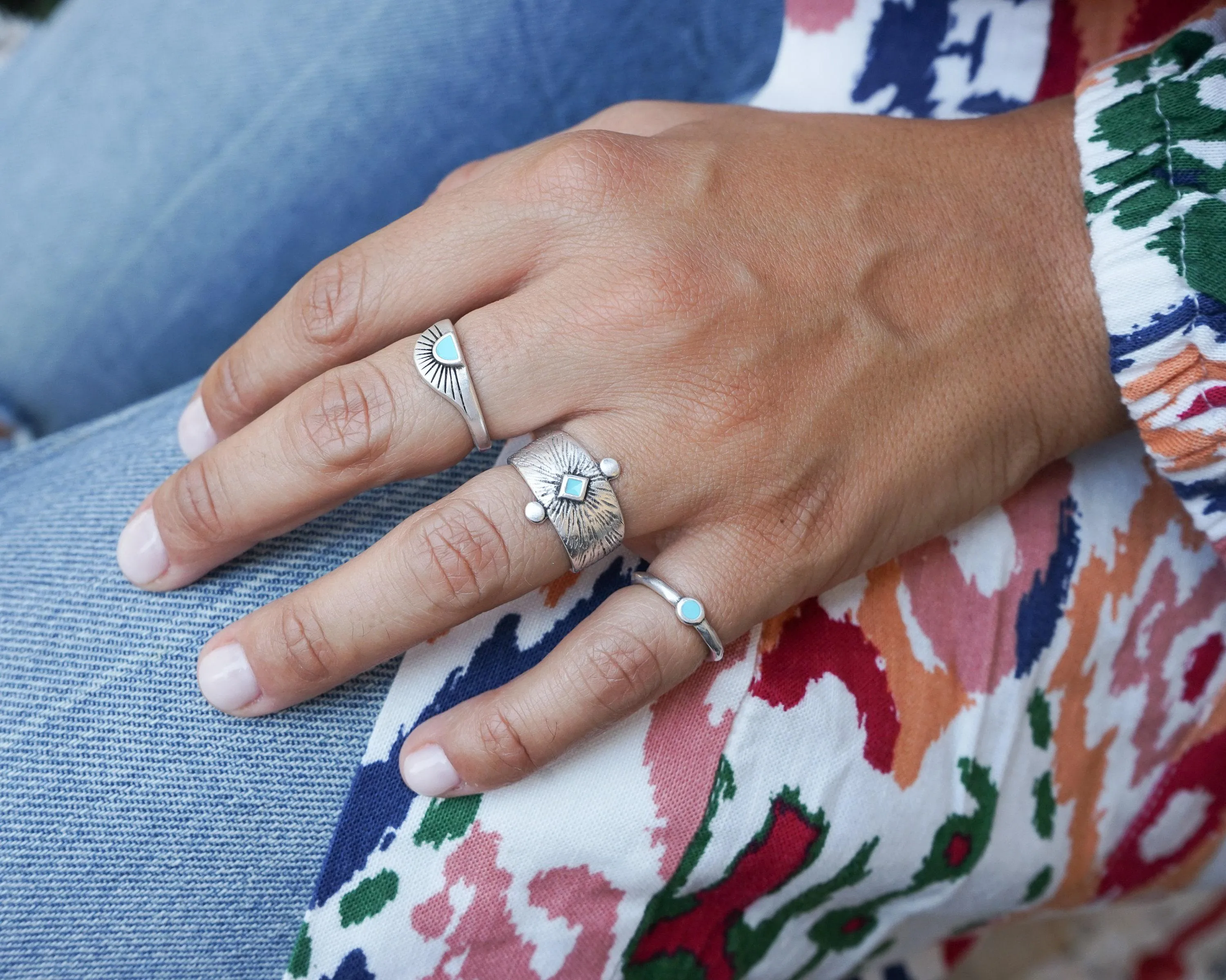 Tiny Silver Circle Band Pinky Ring