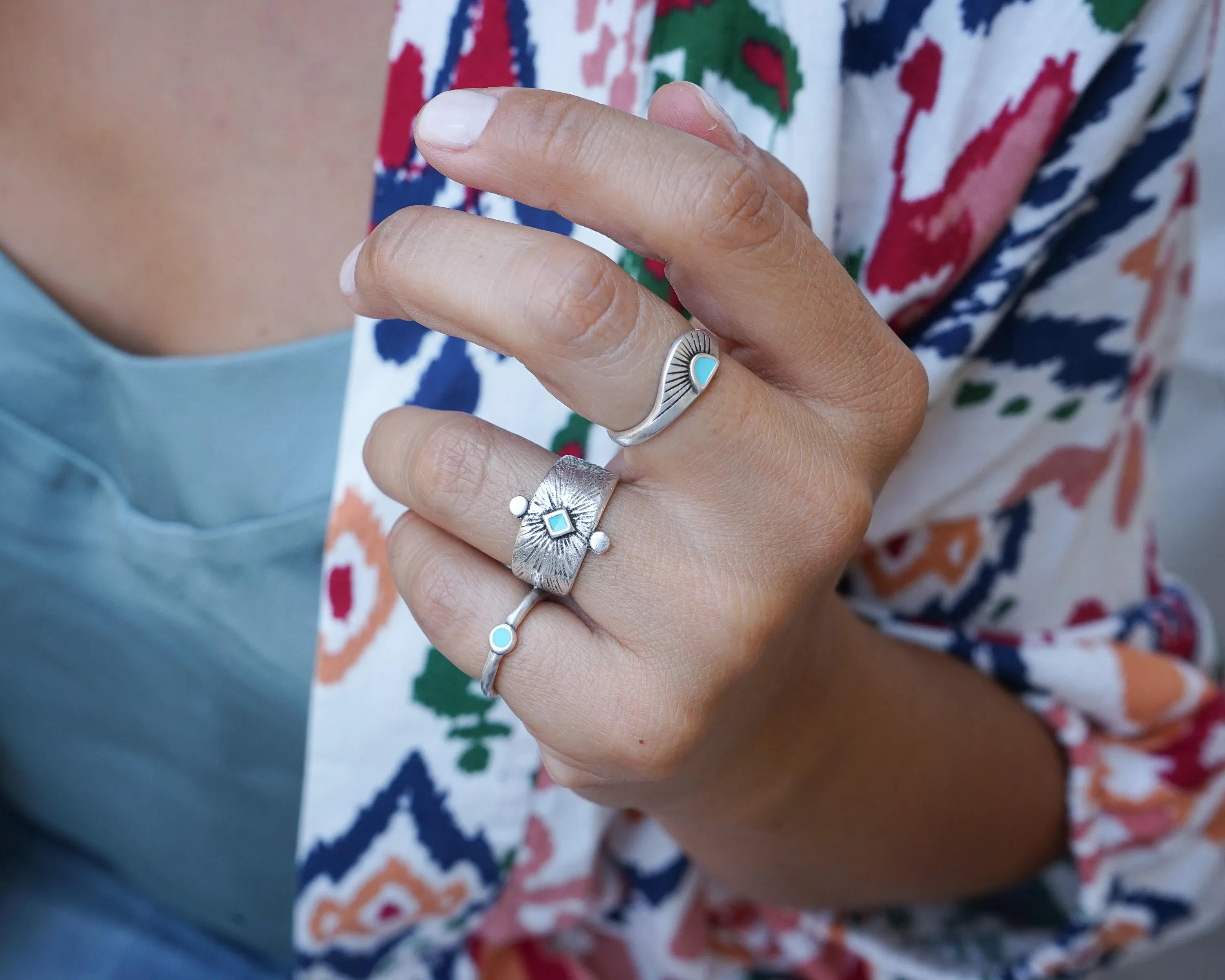 Tiny Silver Circle Band Pinky Ring