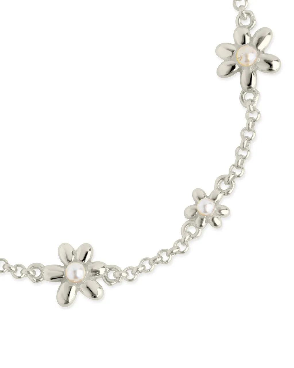 Vallie Pearl & Flower Bolo Bracelet