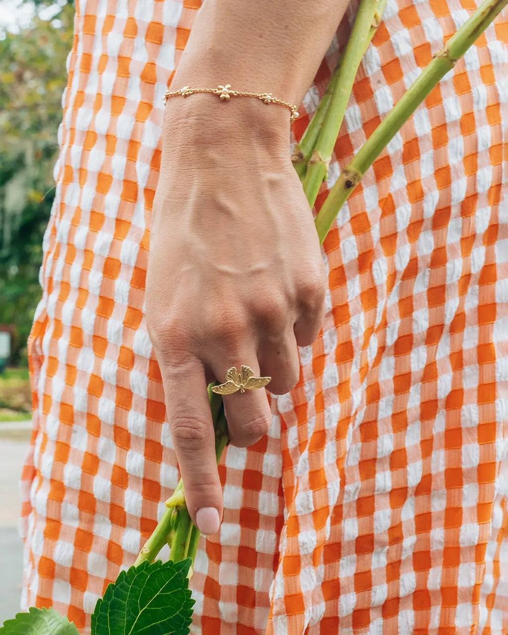 Vallie Pearl & Flower Bolo Bracelet